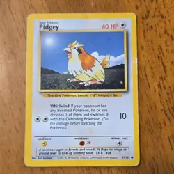 Pokemon Pidgey Base Set 57/102 English Common 40 HP Wizards Card - Image 1