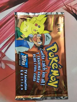 Pokemon - Topps TV Animation Edition EMPTY Wrapper Pack (No Cards) - Image 1