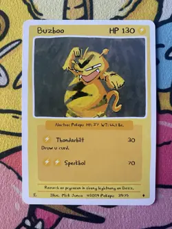 Pokepu - Buzboo (Electabuzz) - Derpy Pokemon Parody / Fan Art Card - Image 1
