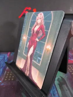 02 Zero Two Darling in Franxx Art Card Glitter Anime Sexy Waifu CCG Custom NM - Image 2