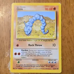 Pokemon Onix Base Set 56/102 English Common Basic 90 HP Wizards Card Stock - Image 1