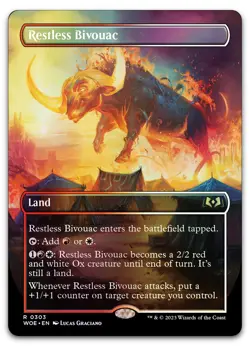 Restless Bivouac (Borderless) #303 (Foil) (NM) Wilds of Eldraine WOE Magic MTG - Image 1