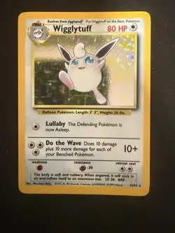 Pokemon Wigglytuff Jungle Holo Rare Card 16/64 80 HP 1999 Wizards No Set Symbol - Image 1