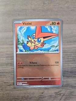 Pokemon TCG Victini 012/086 Reverse Holo Poke Ball Pattern SV: Black Bolt NM - Image 1
