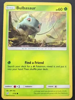 Pokemon TCG: Bulbasaur 1/18 Detective Pikachu 2019 Holo Foil - Image 1