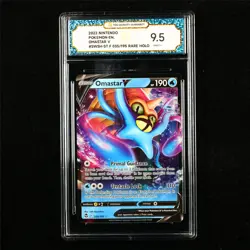 TQG 9.5 MINT+ 2022 Pokemon ENG Omastar V 035/195 Rare Holo - Image 1