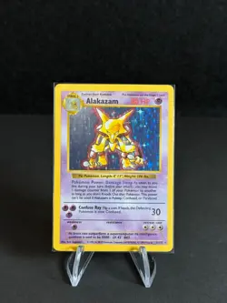 1999 Alakazam 1/102 Shadowless Holo Rare Base Set Pokemon - Image 1