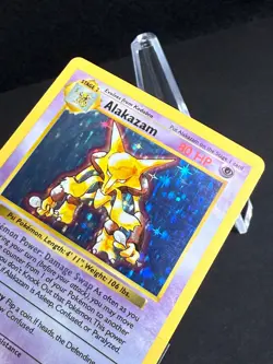 1999 Alakazam 1/102 Shadowless Holo Rare Base Set Pokemon - Image 3