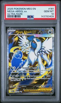 2025 POKEMON MEG EN-MEGA EVOLUTION ULTRA RARE #161 MEGA ABSOL EX PSA 10 - Image 1