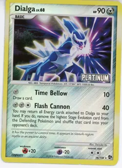 2008 Pokemon Dialga 16/106 Reverse Holofoil Great Encounters Moderately Played - Image 1