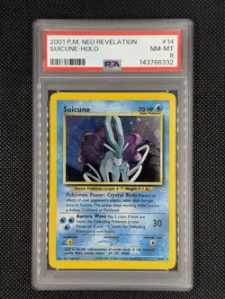 2001 POKEMON NEO REVELATION #14 SUICUNE-HOLO PSA 8 - Image 1