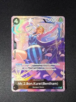 ONE PIECE card Mr.2.Bon.Kurei Bentham Alt Art The Azure Sea's Seven OP14-091 - Image 1