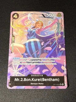 ONE PIECE card Mr.2.Bon.Kurei Bentham Alt Art The Azure Sea's Seven OP14-091 - Image 2