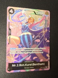 ONE PIECE card Mr.2.Bon.Kurei Bentham Alt Art The Azure Sea's Seven OP14-091 - Image 3