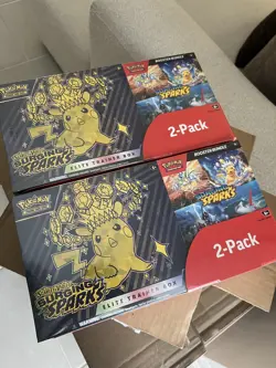 Pokemon Surging Sparks Elite Trainer Box + Booster Bundle Costco 2-pack Lot Of 2 - Image 1