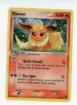 2006 Pokemon Flareon 2/17 Holofoil Pop Series 3 Moderately Played - Image 1