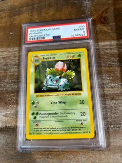 1999 Pokemon Game Base IVYSAUR SHADOWLESS #30 PSA 8 RARE - Image 1