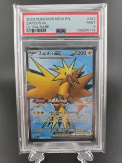 Pokemon 151 ENGLISH ZAPDOS EX ULTRA RARE FULL ART 192/165 - PSA 9 mew en 2023 - Image 1