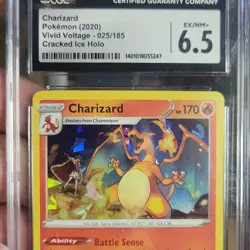 Charizard Vivid Voltage 025/185 Cracked Ice Holo CGC 6.5 Pokemon TCG - Image 1