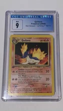 2000 Pokemon Neo Genesis 1st Edition #46/111 Quilava CGC 9 Mint - Image 1