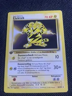 1999 Pokemon 1st Edition German Electabezz (Elektek) 20/102 Basic Pokemon Set. - Image 1