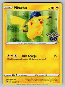 Pikachu (28) Holo Rare Pokemon GO 028/078 NM - Image 1