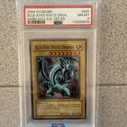 2004 Yugioh Kaiba Evolution BLUE-EYES WHITE DRAGON SKE-001 1st Edition PSA 8 - Image 1