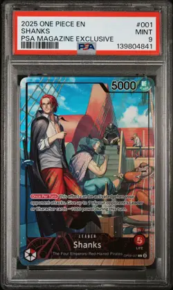 2025 ONE PIECE PROMOS PSA MAGAZINE EXCLUSIVE #001 SHANKS PSA 9 - Image 1