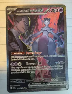Pokemon Team Rockets Mewtwo EX Special Illustration Card 231/182 Destined Rivals - Image 2