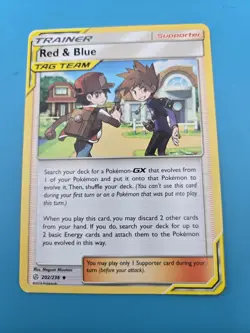 Red & Blue Tag Team 202/236 S&M Cosmic Eclipse Pokemon Card TCG VG - Image 1