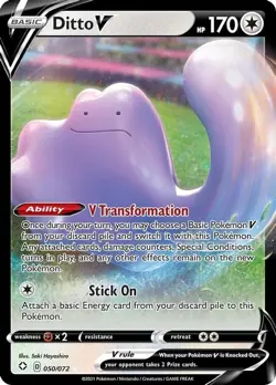 Ditto V - 050/072 - Pokemon Shining Fates Sword & Shield Ultra Rare Card NM - Image 1