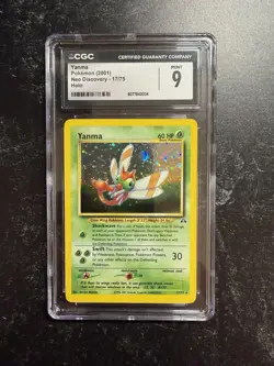 CGC 9 MINT Yanma 2001 Neo Discovery 17/75 Holo Rare Pokemon Card - Image 1