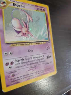 Pokemon TCG Espeon Neo Discovery 1/75 Vintage Unlimited Holo Rare Card - Image 2