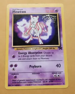 1999 Pokemon WB The First Movie Mewtwo Promo Card - Image 2