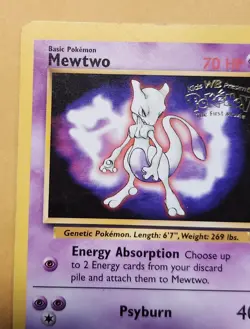 1999 Pokemon WB The First Movie Mewtwo Promo Card - Image 3