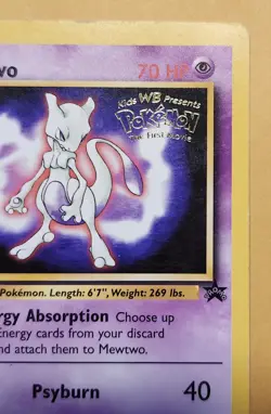 1999 Pokemon WB The First Movie Mewtwo Promo Card - Image 4