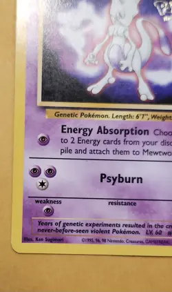1999 Pokemon WB The First Movie Mewtwo Promo Card - Image 5