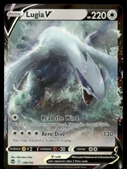 Pokemon Cards Lugia V 138/195 Silver Tempest Holo Rare V NM - Image 1