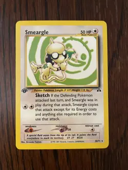 Pokemon Smeargle #30 Neo Discovery First Edition Card-Near-Mint Condition - Image 1