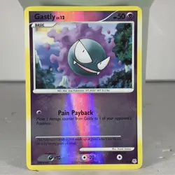 2007 Pokemon Diamond & Pearl 82/130 Gastly Reverse Holo LP Card - Image 1
