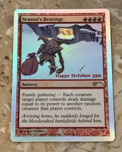 Magic The Gathering SEASON'S BEATINGS 2009 Special Holiday Promo FOIL - Image 1