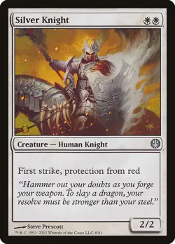 1x Silver Knight NM Eng MTG - Knights Vs Dragons - Image 1