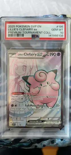 Pokemon Lillie's Clefairy EX Promo Holo SV: Scarlet & Violet #195 PSA 10 English - Image 1