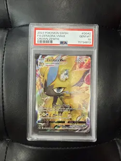 ‘23 Pokemon SWSH FA/Zeraora Vmax Crown Zenith #GG42 PSA Gem Mt 10 - Image 1