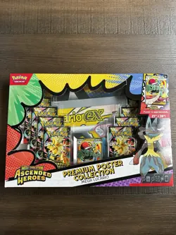 Pokemon TCG Ascended Heroes Premium Poster Collection Lucario New Sealed Desc - Image 1