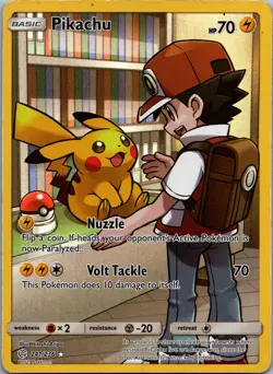 Pokemon Pikachu 241/236 Alt Art Secret Rare Cosmic Eclipse Sun & Moon - Image 1