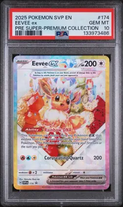 2025 POKEMON SVP EN-SV BLACK STAR PROMO #174 EEVEE EX PSA 10 - Image 1