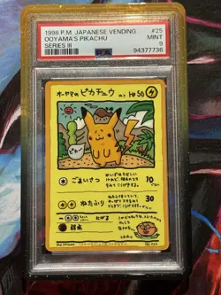 1998 Pokemon Japanese Vending Series 3 III Ooyama’s Pikachu PSA 9 - Image 1