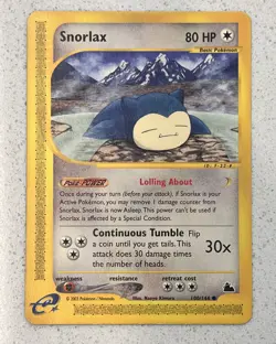 Snorlax 100/144 Regular Rare Skyridge 2003 Pokemon English LP/NM - Image 1
