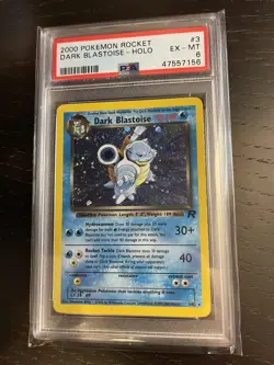 2000 Pokemon Team Rocket Dark Blastoise Holo #3/82 PSA 6 EX-MT - Image 1